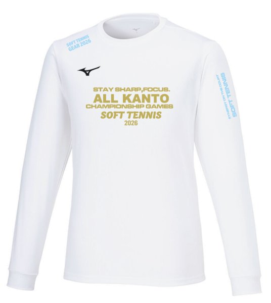 画像1: ソフトテニス関東大会2026長袖Tシャツホワイト2 (1)